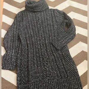 Banana Republic Black and Gray Turtleneck Sweater